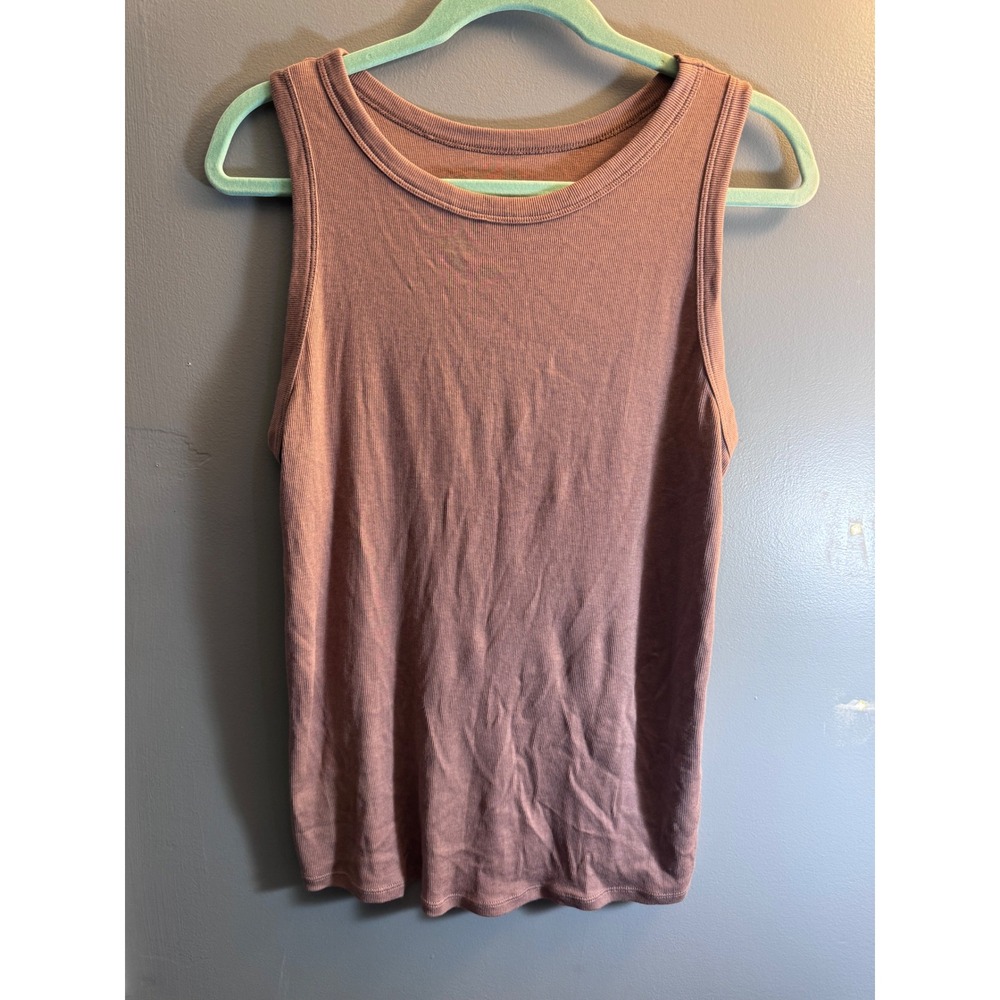 A New Day Womens Ribbed Tank Top Mauve Brown XXL Cotton Modal Stretch Sleeveless